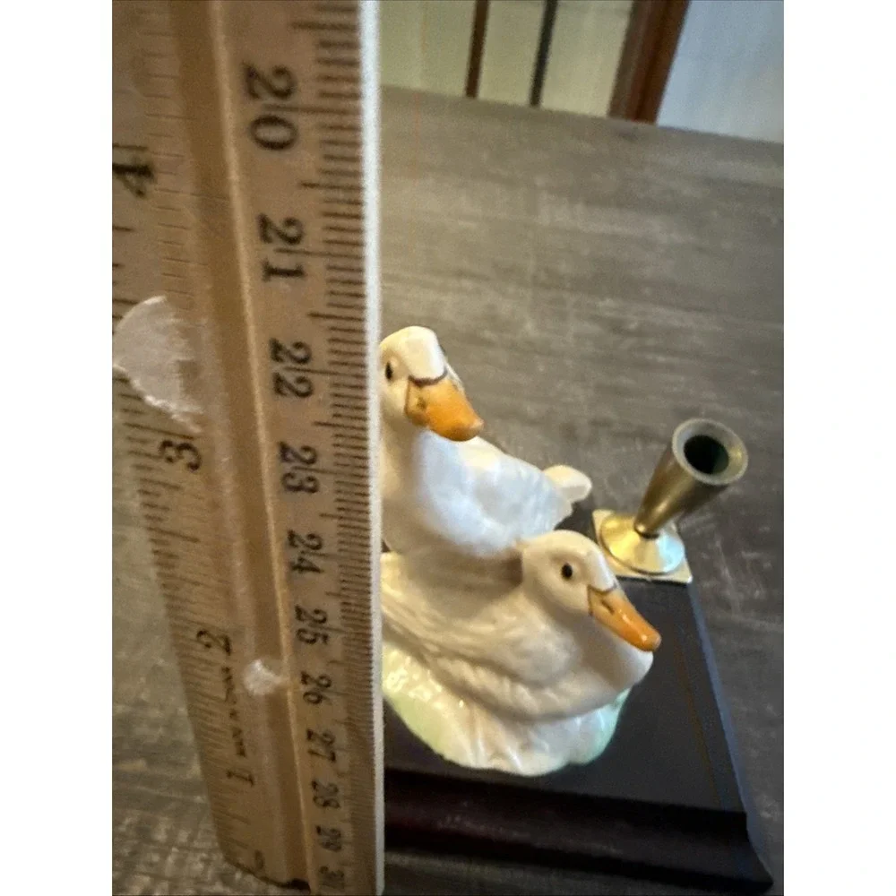 Miriam Italian Capodimonte Duck Sculpture Pen Holder For Desk Vintage‎
